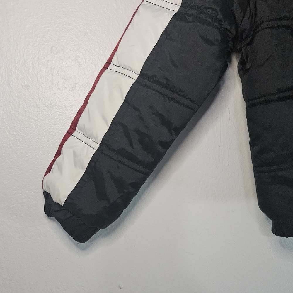 Nike Air Jordan Puffer Jacket Boys Black Red White Jumpman Logo size 3T - Picture 7 of 12